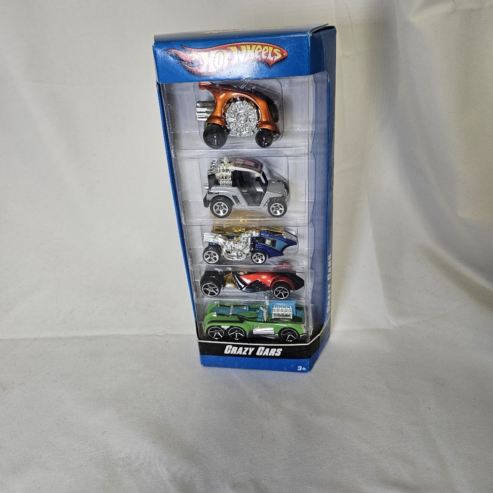 Mattel‎ Hot Wheels Crazy Cars Set of 5 Multi-Color 2007 New